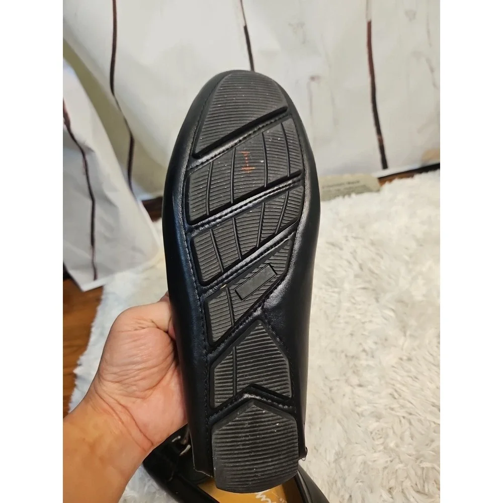 Vostey Men's Penny Loafers‎ size 9 Slip on Shoes Black  EUC